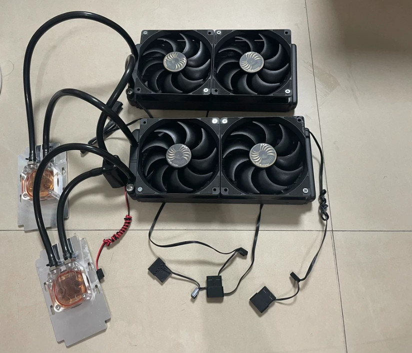 Tesla V100 SXM2 Dual GPU Water Cooling Kit 2x Aluminum Block 2x 240mm Radiator