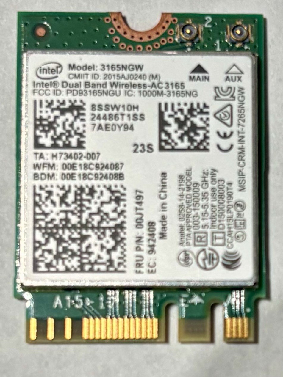 Intel Dual Band Wireless-AC 3165 3165NGW M.2 WiFi Bluetooth Card 802.11ac OEM