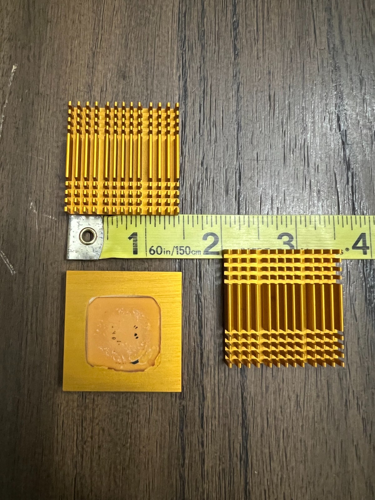 Lot of 3 Orange Heat Sinks 1.5″x1.5″ Aluminum