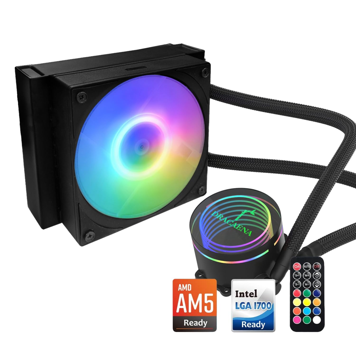 120mm AIO CPU Cooler ARGB Remote PWM Fan Hydraulic Pump Aluminum Radiator
