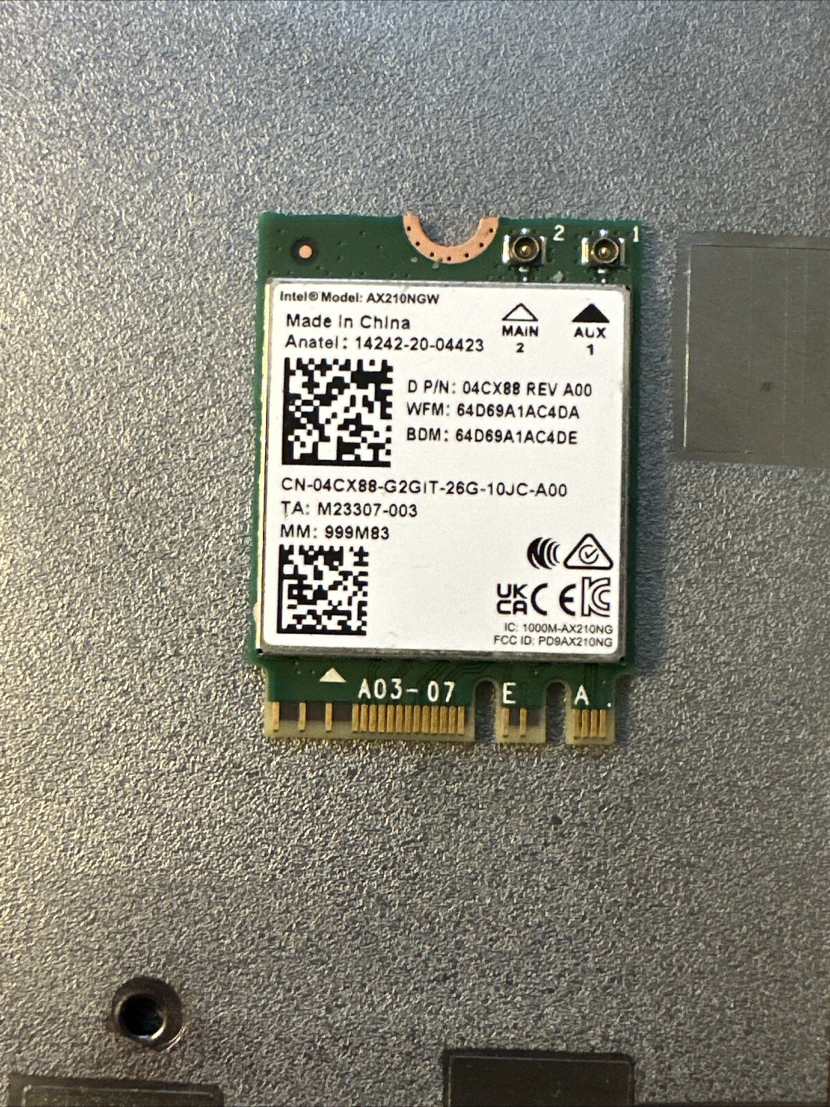 Dell Precision 17.3” 7760 Laptop Wireless WiFi Card AX201NGW 4CX88 04CX88 W21
