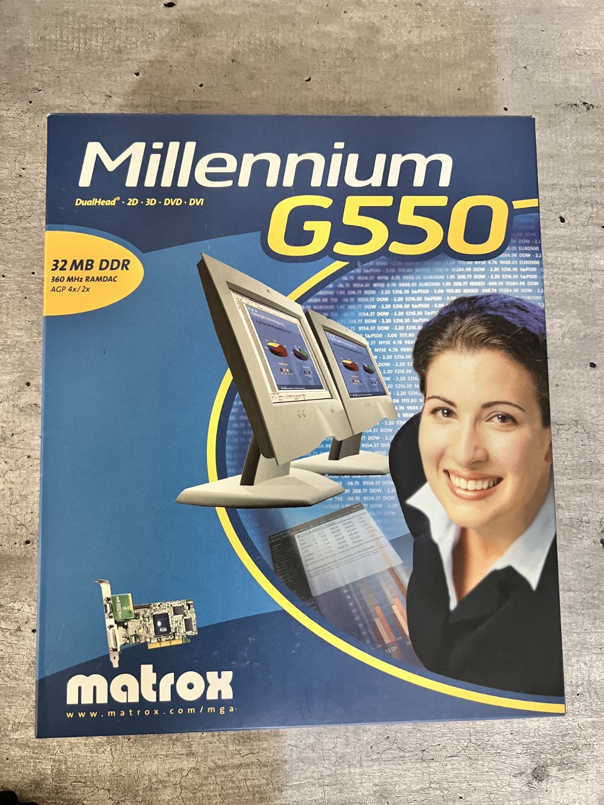 MATROX MILLENNIUM G550 32MB G55+MDHA32DR VGA Card – AGP Slot 7012-03 REV A