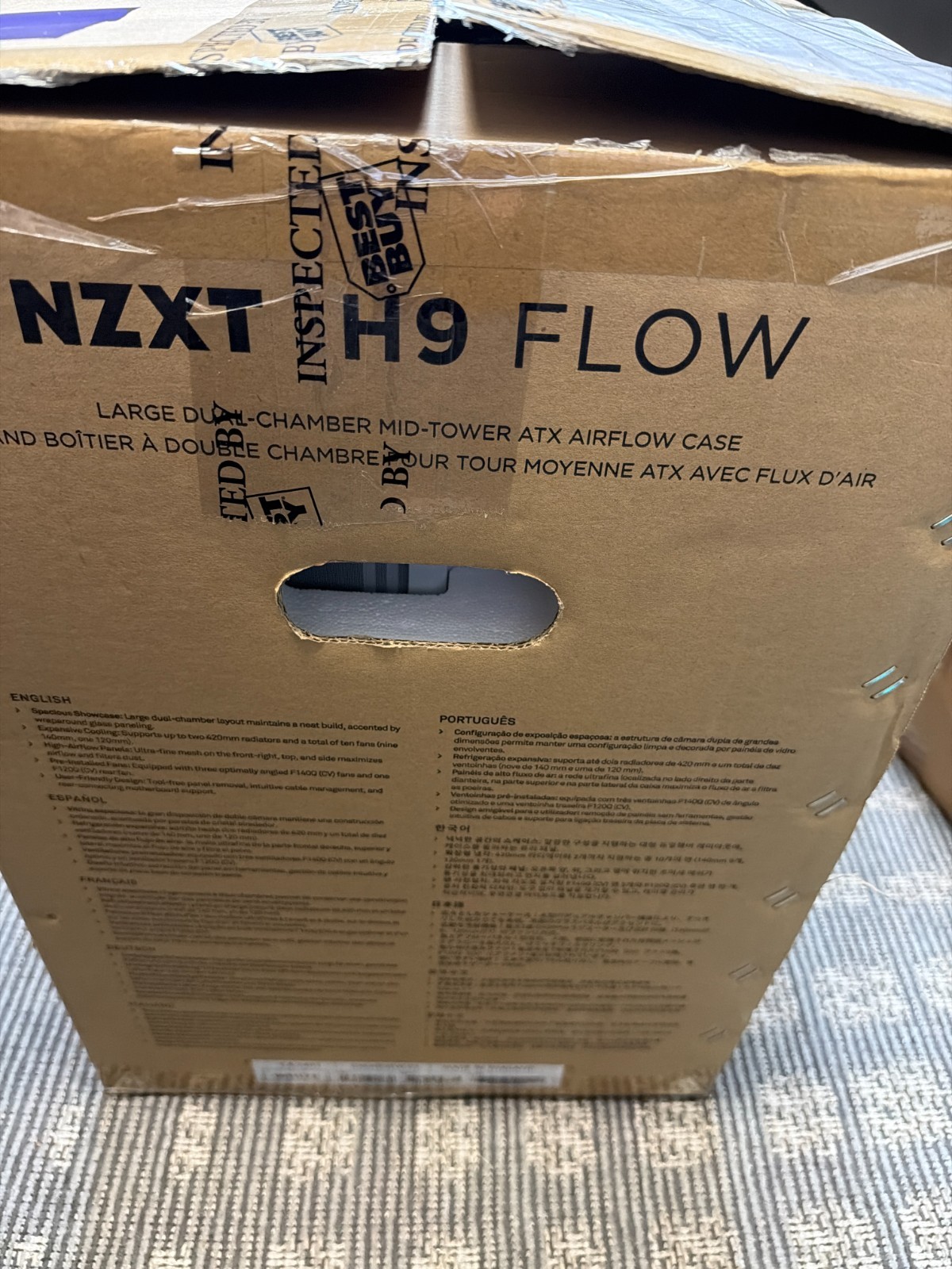 NZXT H9 Flow 2025 ATX Mid-Tower Dual-Chamber PC Case – White