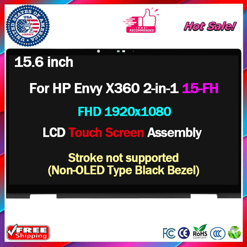 LCD Touch Screen Replacement w/Bezel 15.6″ for HP Envy x360 2-in-1 15-fh1xxx