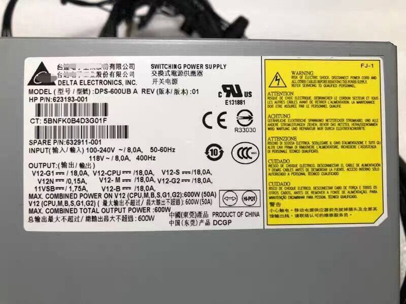 For HP Z420 Workstation DPS-600UB A 600W Power Supply 623193-001/003 632911-001