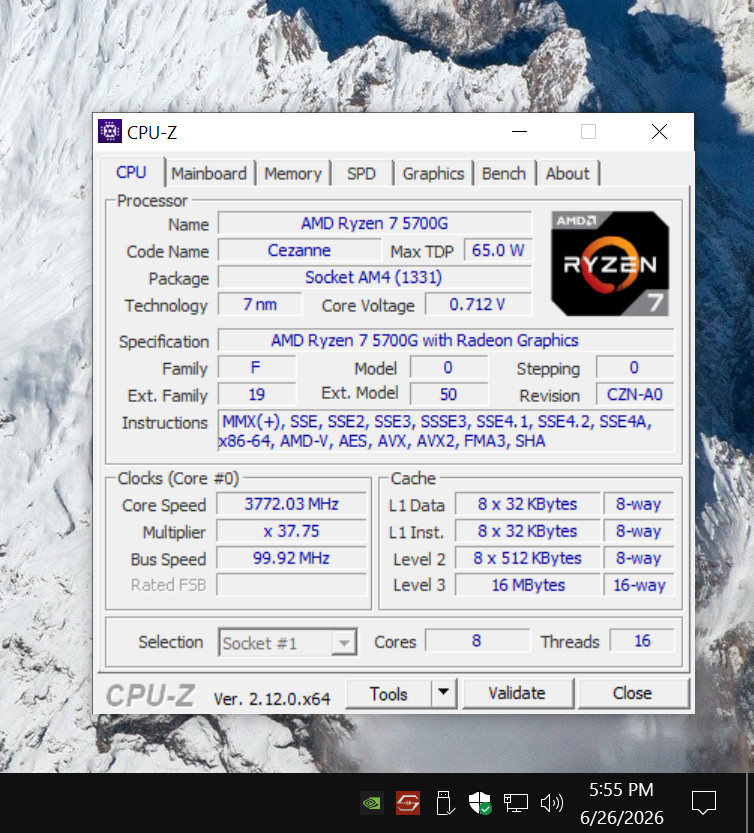 AMD Ryzen 7 5700G Processor + Cooler – Tested / Mint Condition / US Seller / AM4