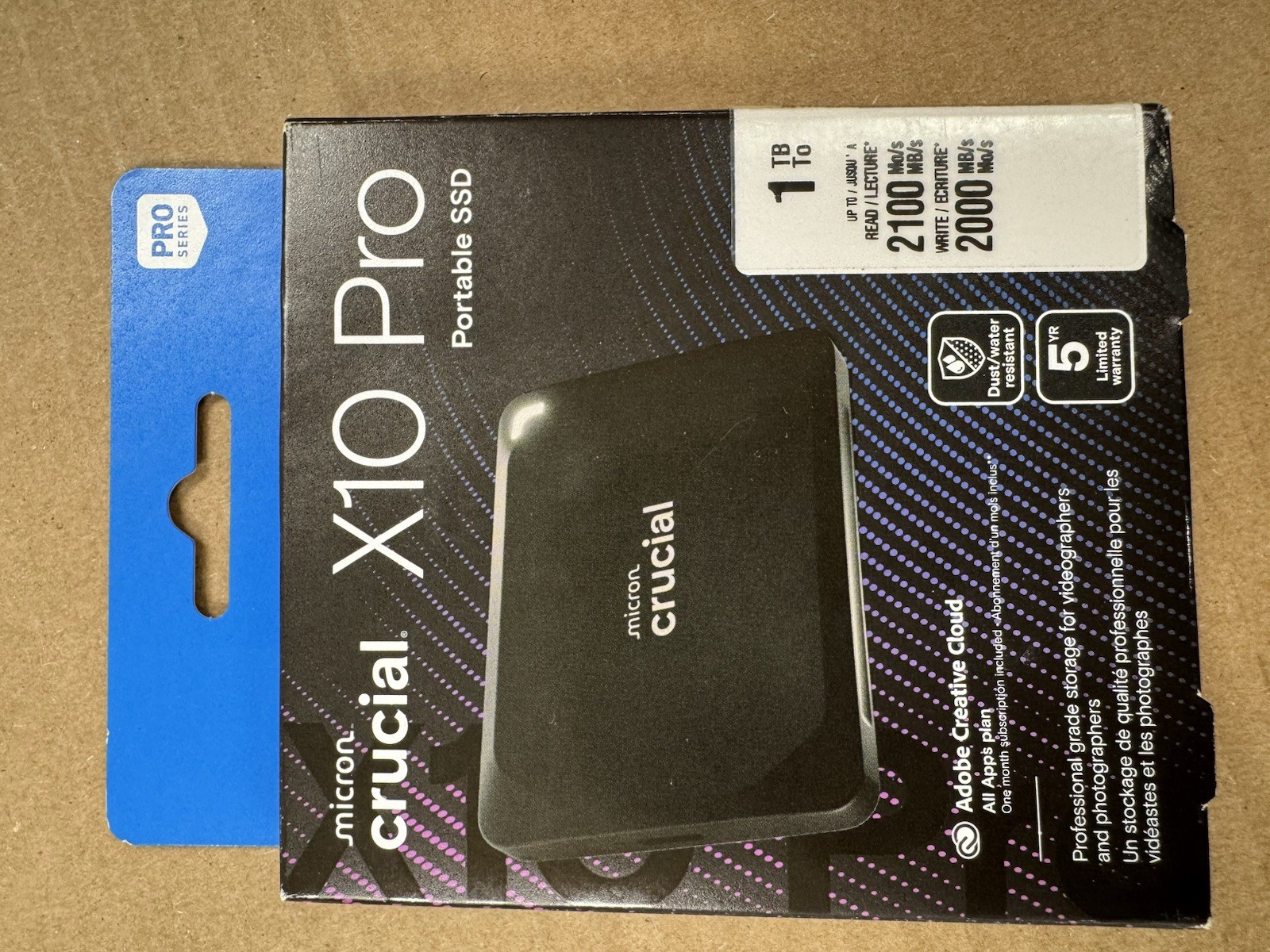 Crucial – X10 Pro 1TB USB-C External SSD – Black CT1000X10PROSSD9