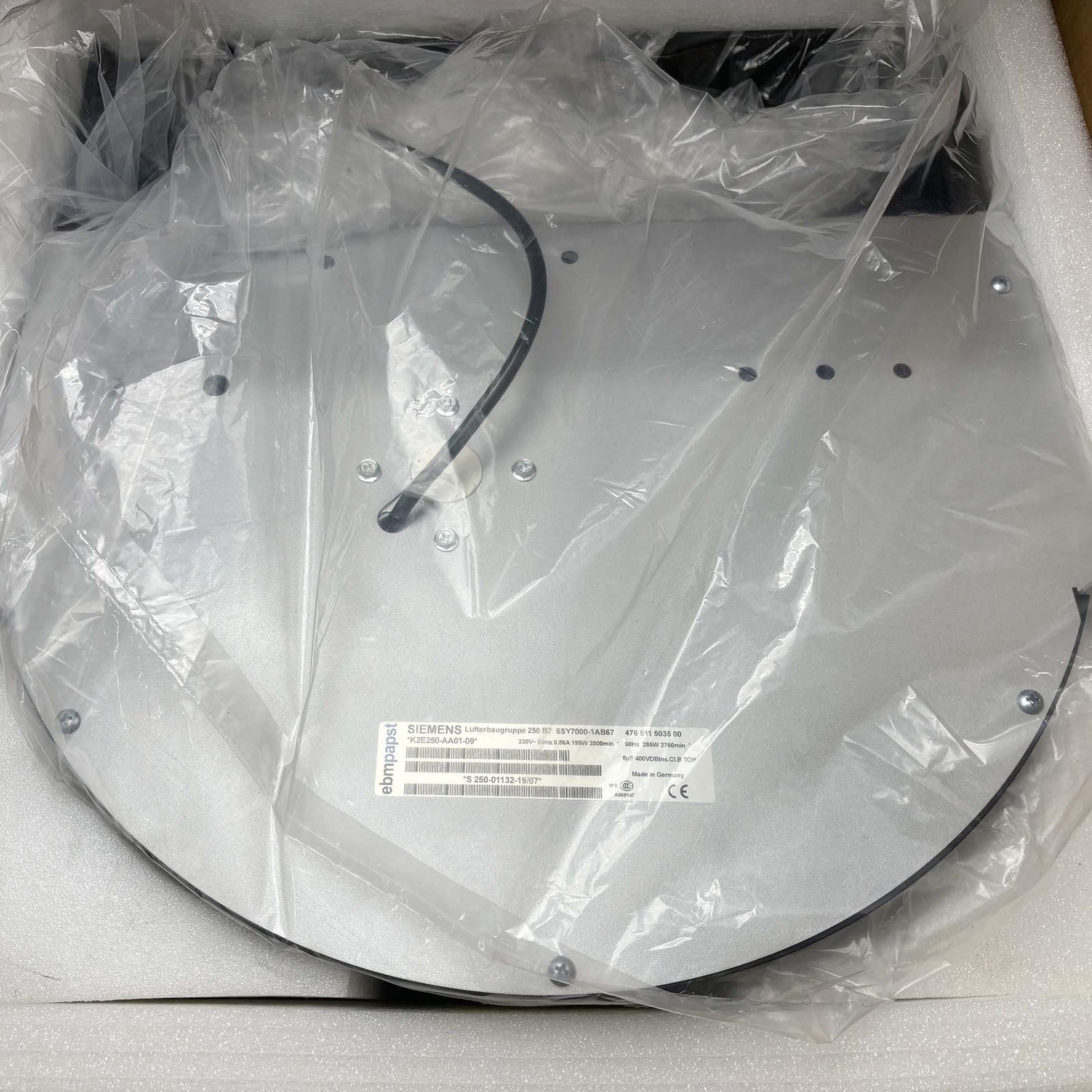 New Centrifugal Fan K2E250-AA01-09 230VAC 275W 2450RPM SIEMENS 6SY7000-0AB67