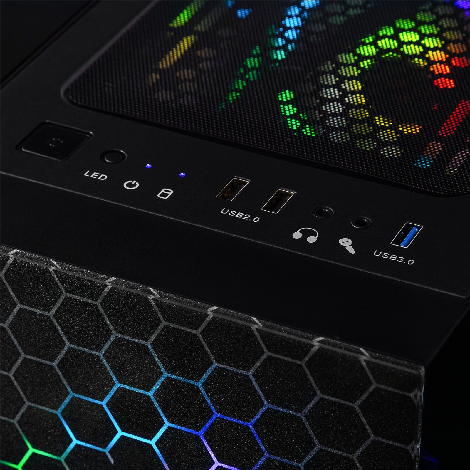 CLX Spear Micro Tower Black, Tempered Glass, Includes 3 RGB Fans, no PSU, MATX