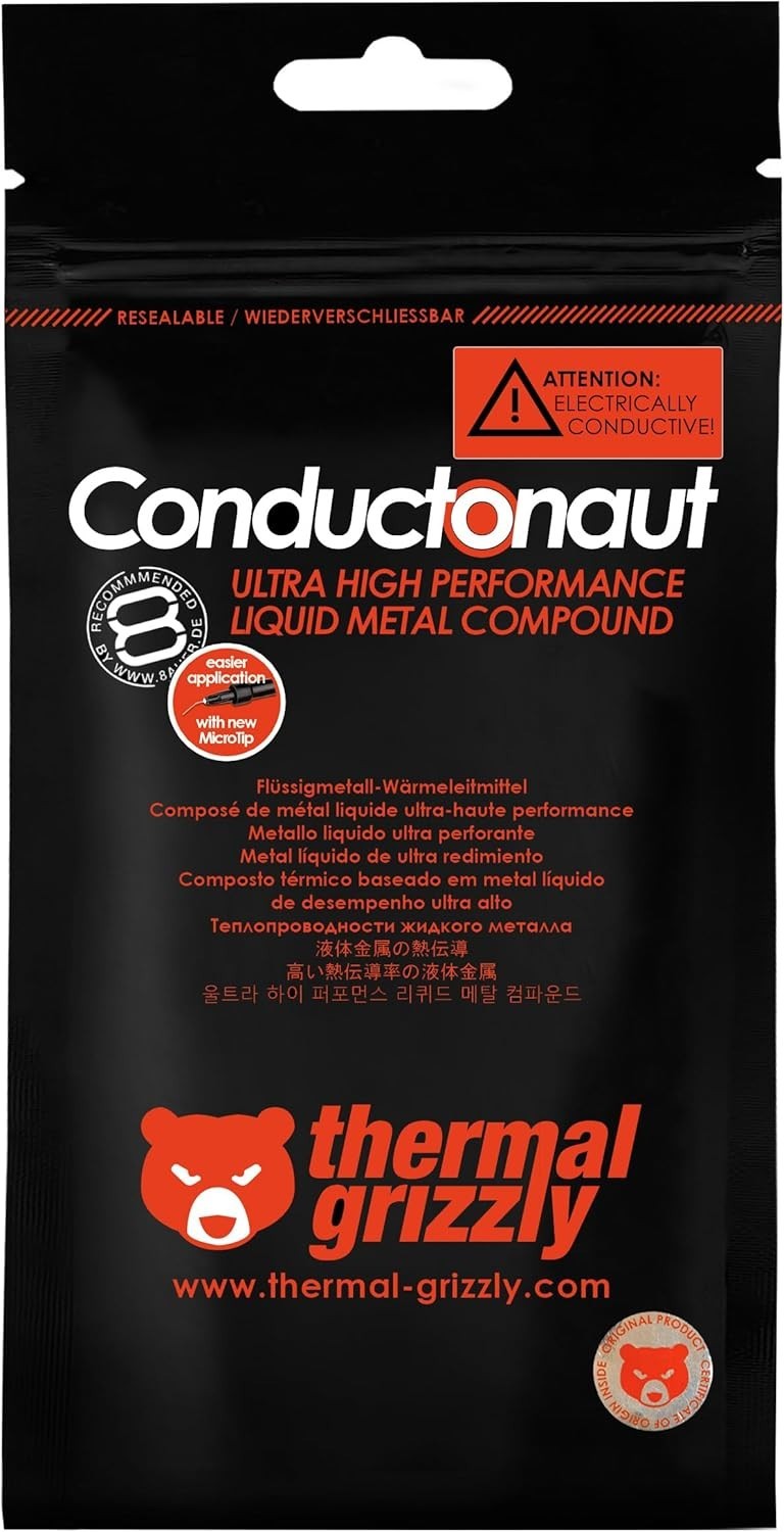 Thermal Grizzly Conductonaut 1g – Aluminum, Thermal Paste Based on Liquid Metal