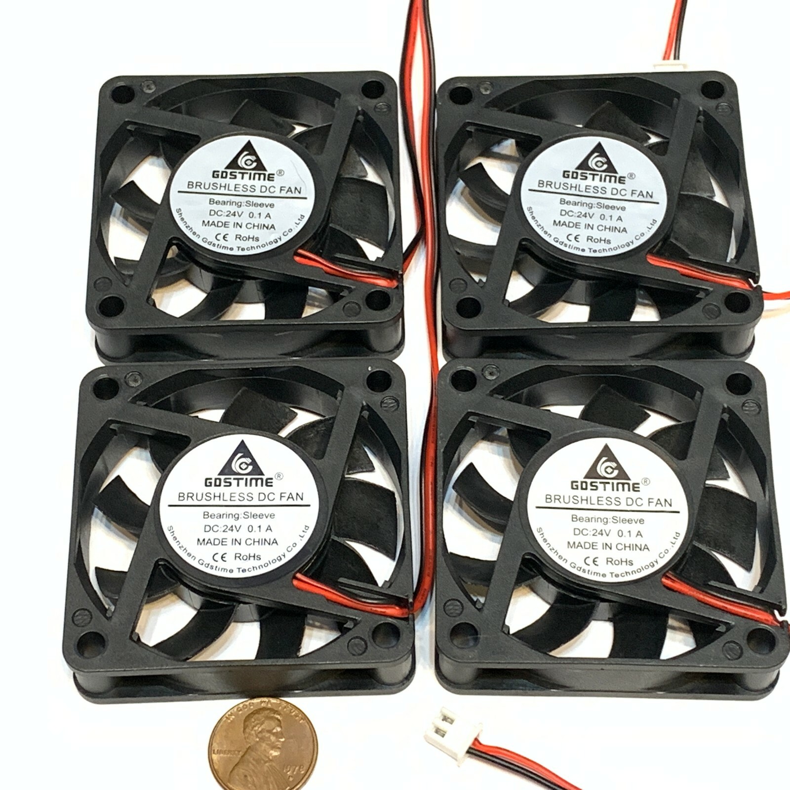 4 Pieces 6015 GDStime 24v 60mm x 15mm 6cm pc case 2pin cooling heatsink Fan c39
