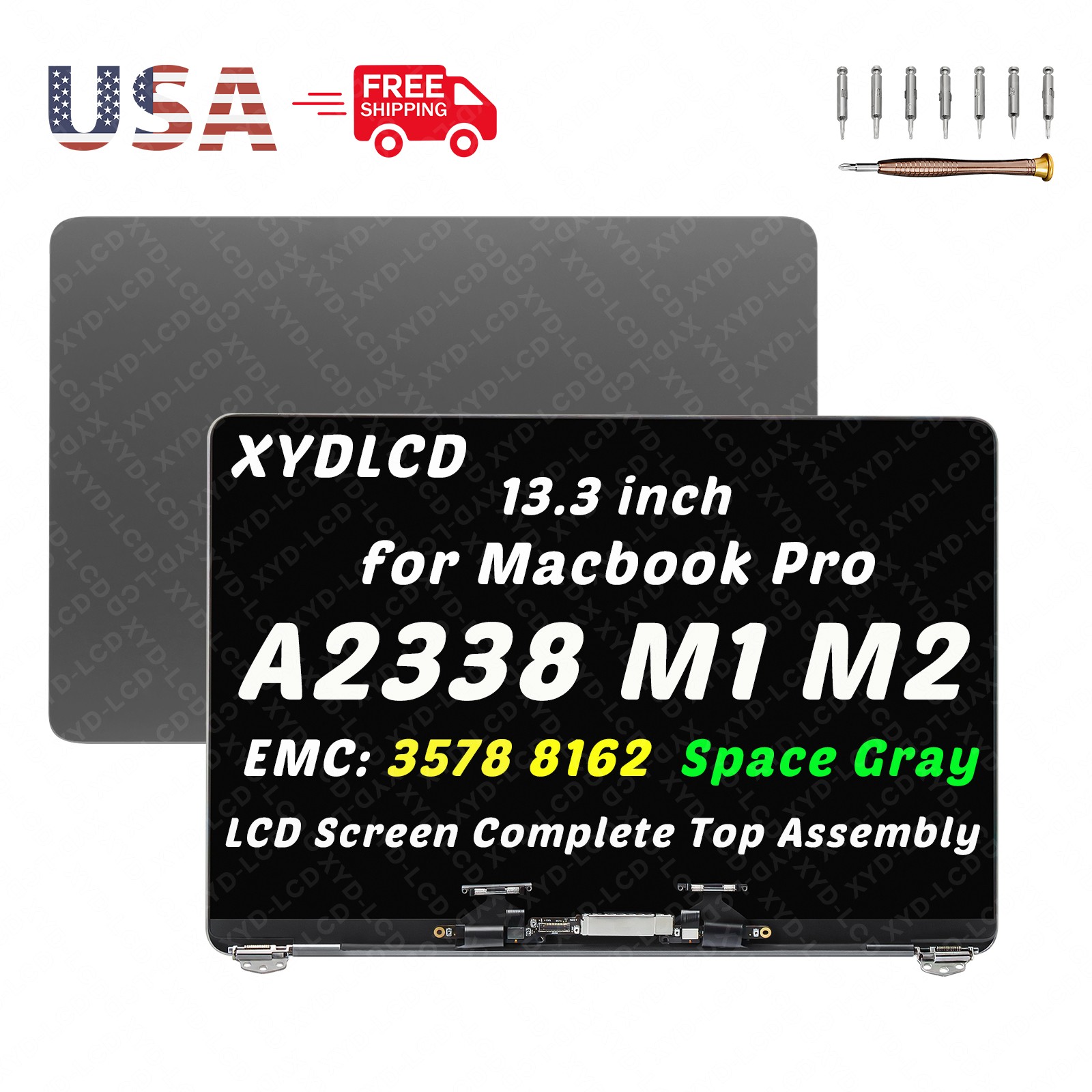 OEM for Apple MacBook Pro 13″ M1 A2338 2020 EMC 3578 LCD Display Screen Assembly