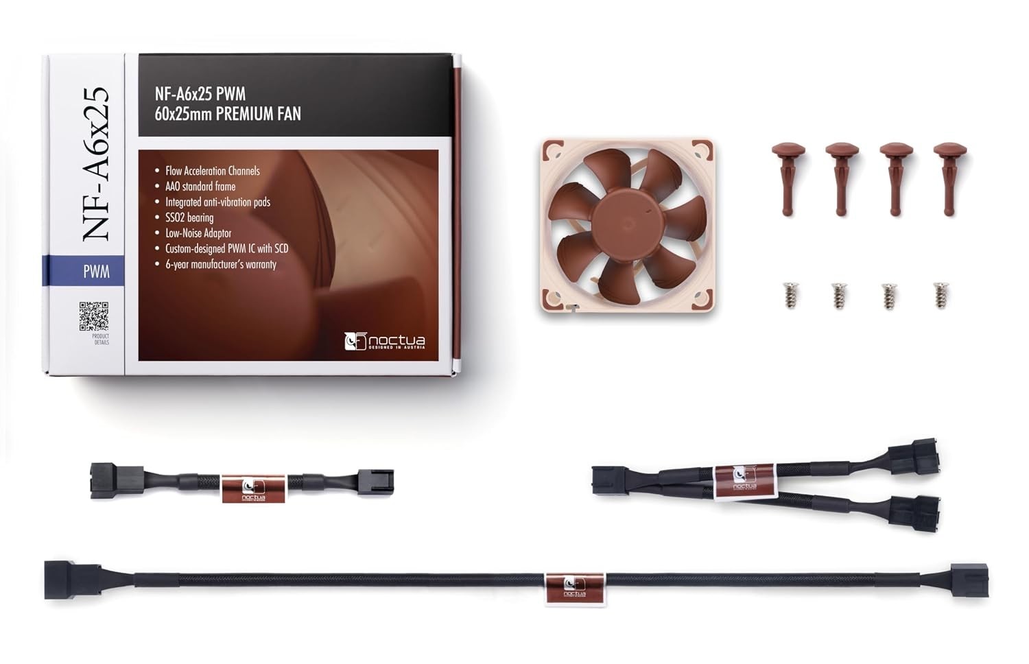Quiet Fan, 4-Pin 60mm, Brown