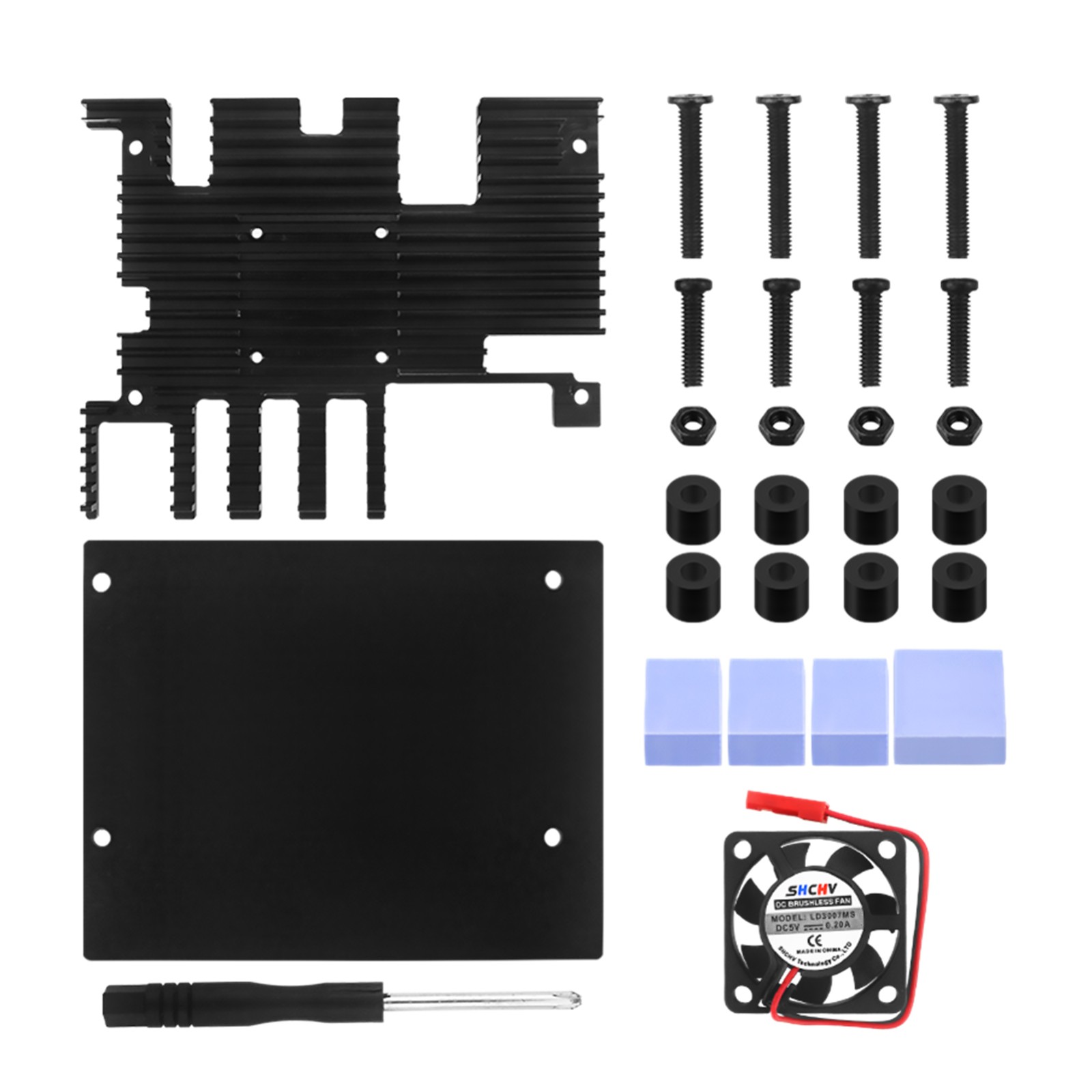 Aluminum Alloy Case With Cooling Fan For Orange Pi 5 Plus Alloy Fan Housing Case
