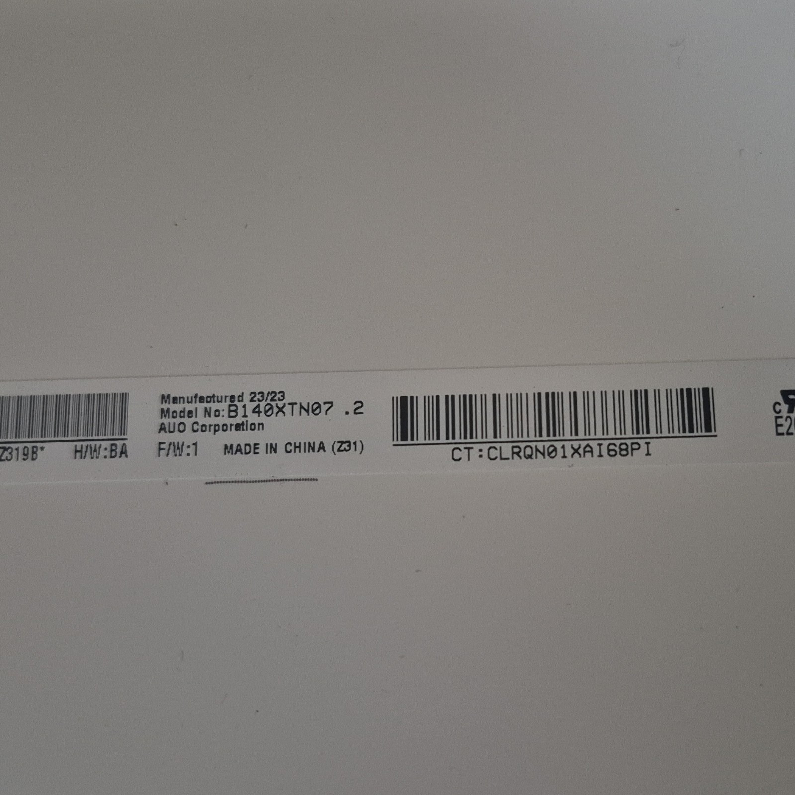 AU Optronics 14″ Matte LED LCD Panel 1366×768 16:9 B140XTN07.2