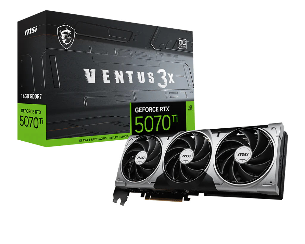 MSI GeForce RTX 5070 Ti 16G VENTUS 3X OC video card GDDR7 28 Gbps PCI E Gen5