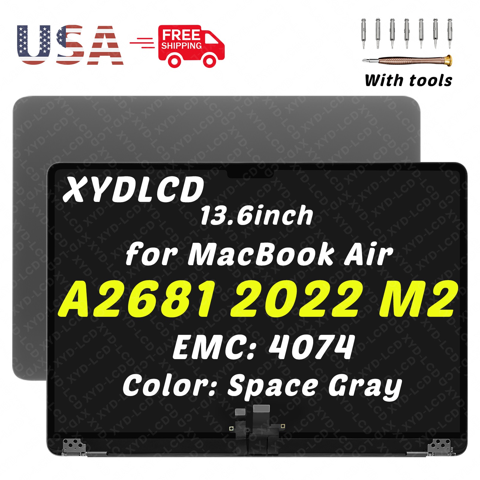 for MacBook Air 13.6″ M2 A2681 EMC 4074 661-25799 LCD Screen Assembly Starlight