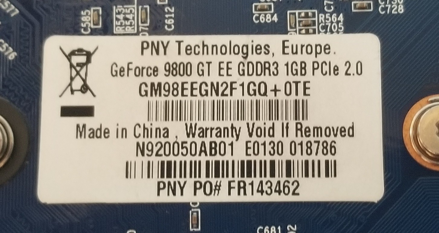 PNY NVIDIA GEFORCE 9800 GT 1GB VCG98GTEE1XPB PCI EXPRESS Video Card