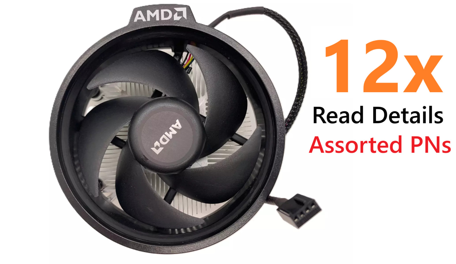 Lot of 12 – AMD Socket AM4 Ryzen CPU Cooler Heatsink – 4pin – (Read Details)