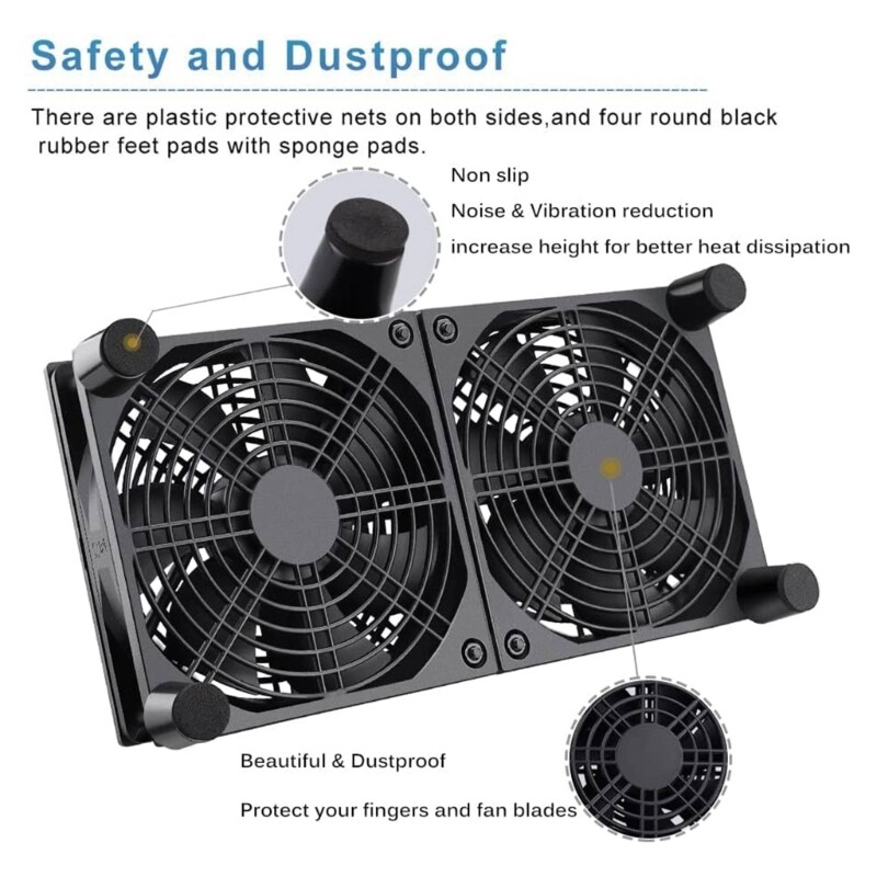 High Speed USB Fans PC Chassis Temperature Control Fan 2400RPM 2 Fans Efficient