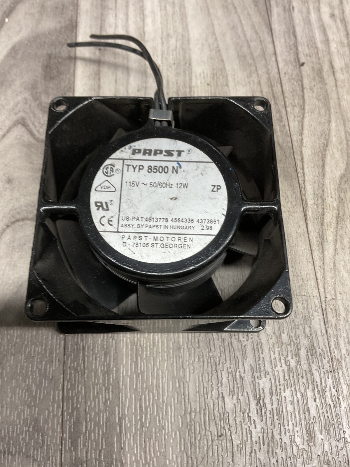 PAPST TYP8500N Fan 115V 50/60Hz 12W #4008D16