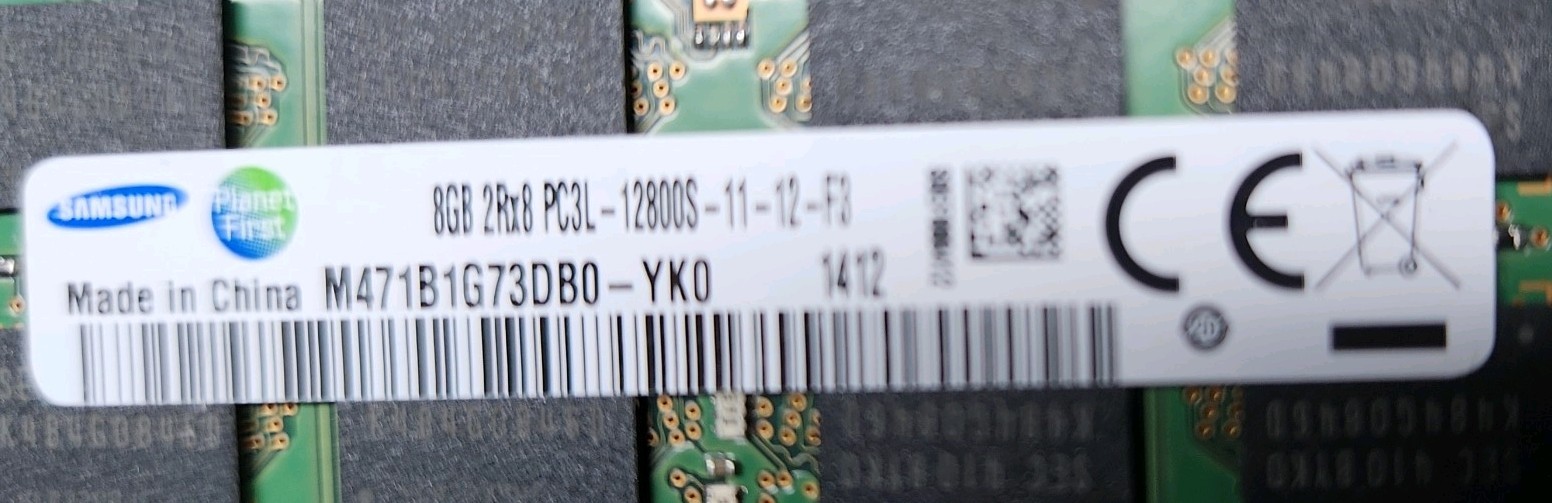 Samsung 16GB (2x8GB) 2Rx8 PC3L-12800S DDR3 1600Mhz Laptop RAM M471B1G73DB0-YK0