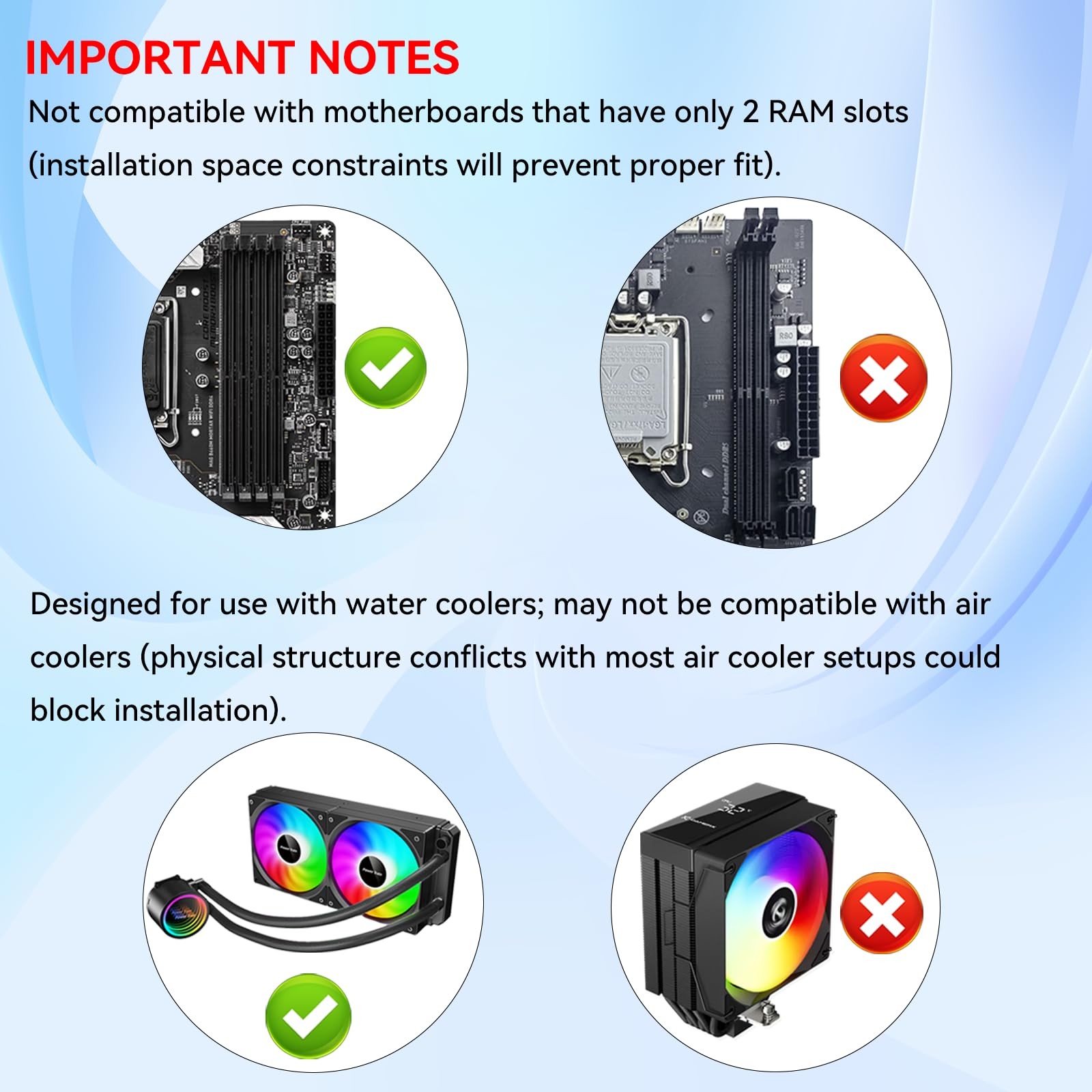 GSCOLER X5 Memory RAM Cooling Fans, 5V/3Pin ARGB Light Effect Cooler…