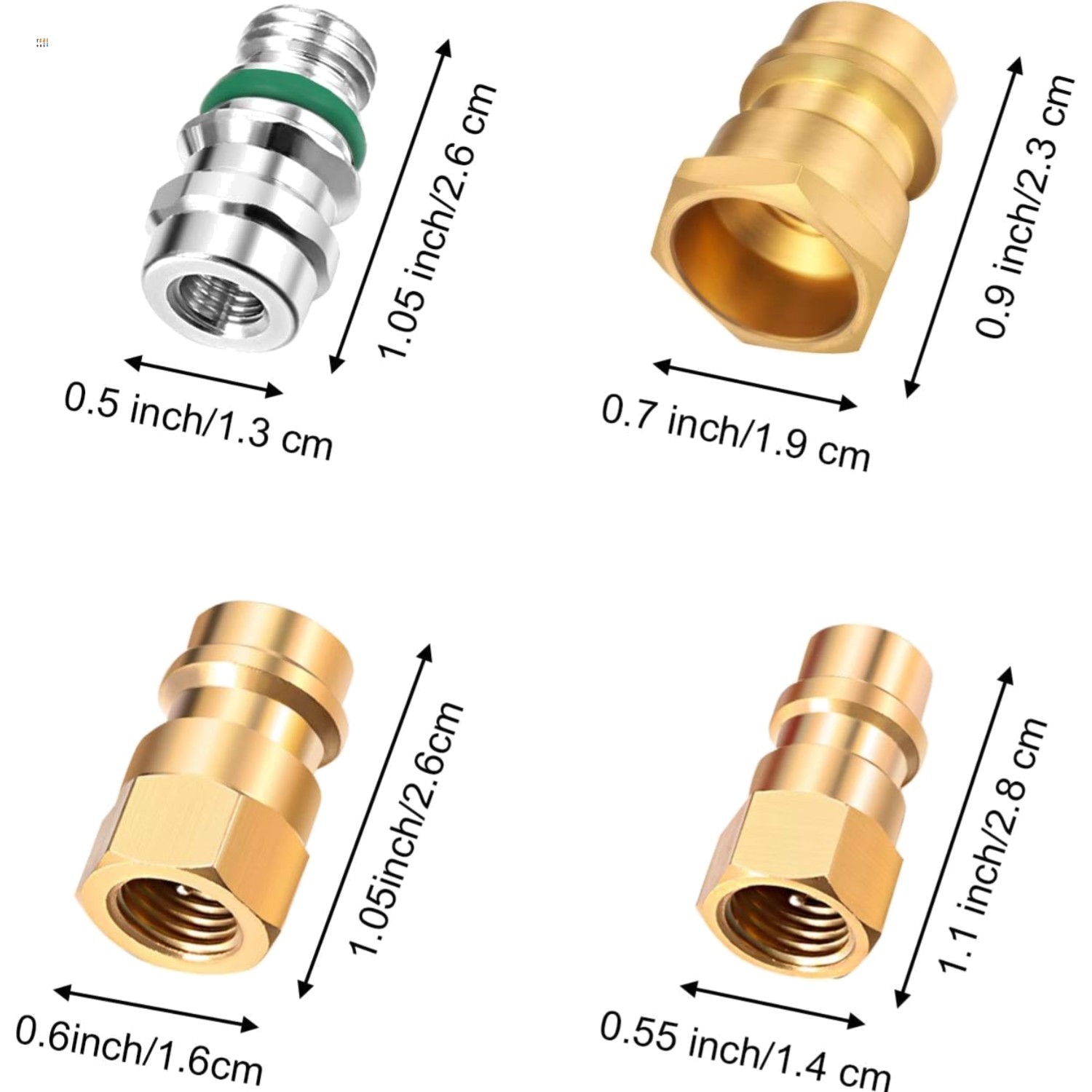 4 Pieces VA-LH11 A/C Pro R-12 to R-134a Retrofit Conversion Adapter Fitting C…