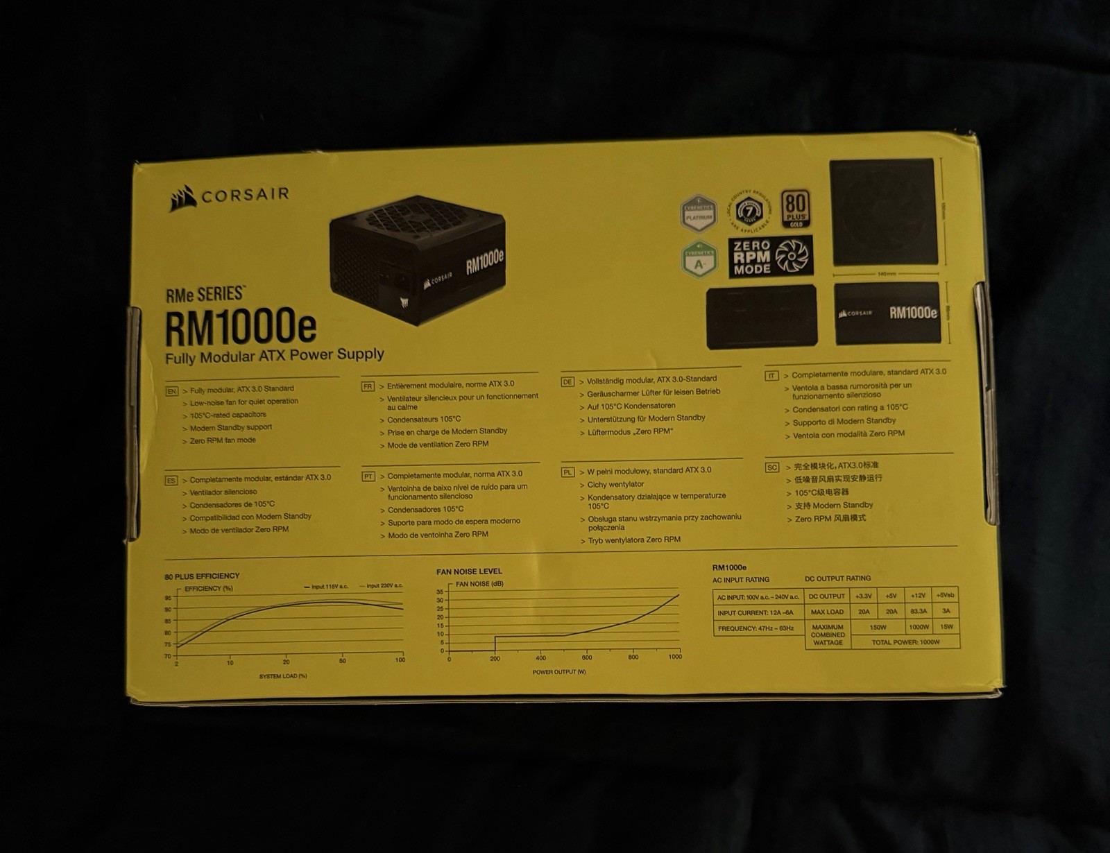 Corsair RM1000e ATX Power Supply PSU 1000W 80+ Gold Fully Modular
