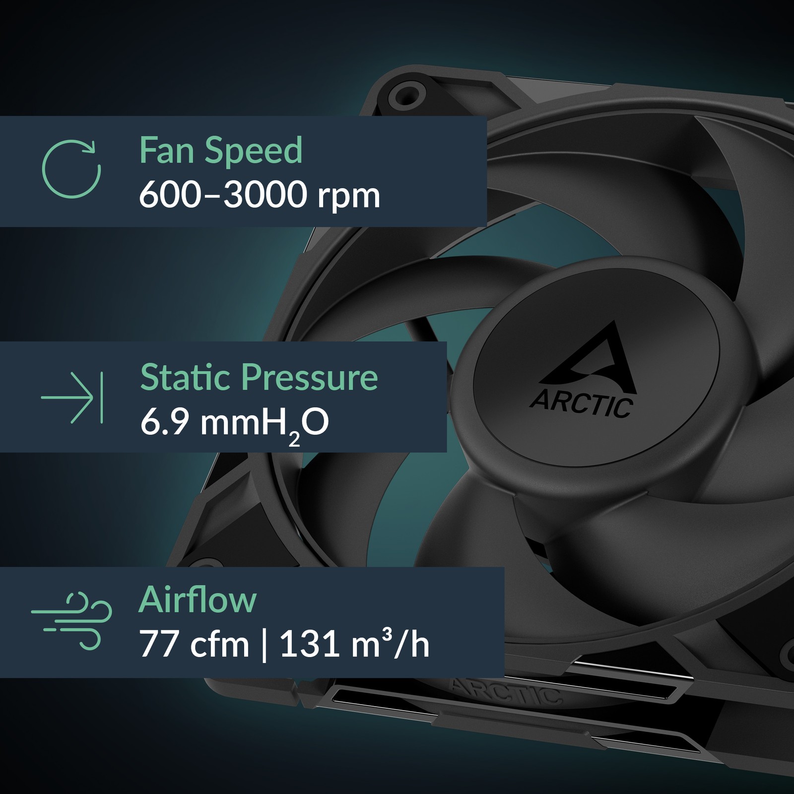 ARCTIC P12 Pro PST Fan 120 mm PWM PC Case Silent