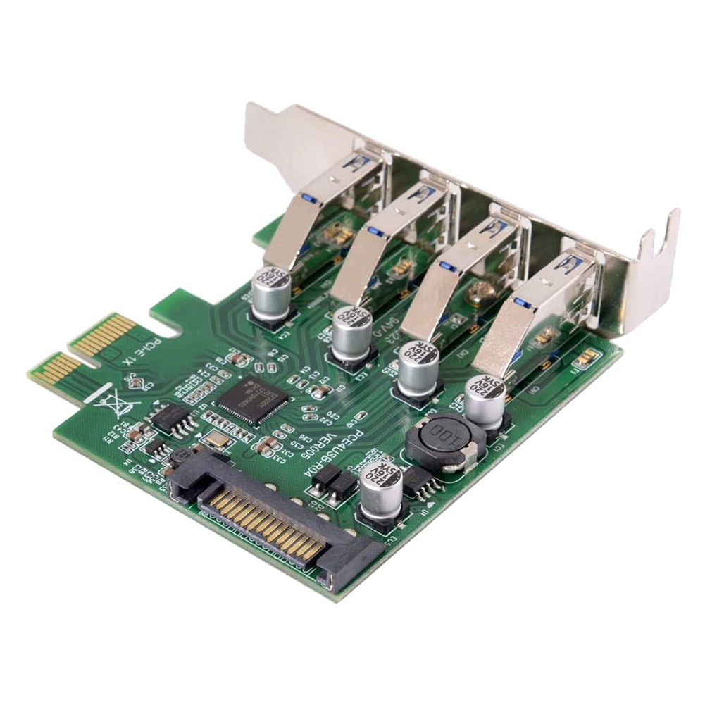 Low Profile 4 Ports PCI-E to USB 3.0 HUB PCI Express Expansion Card Adapter2606