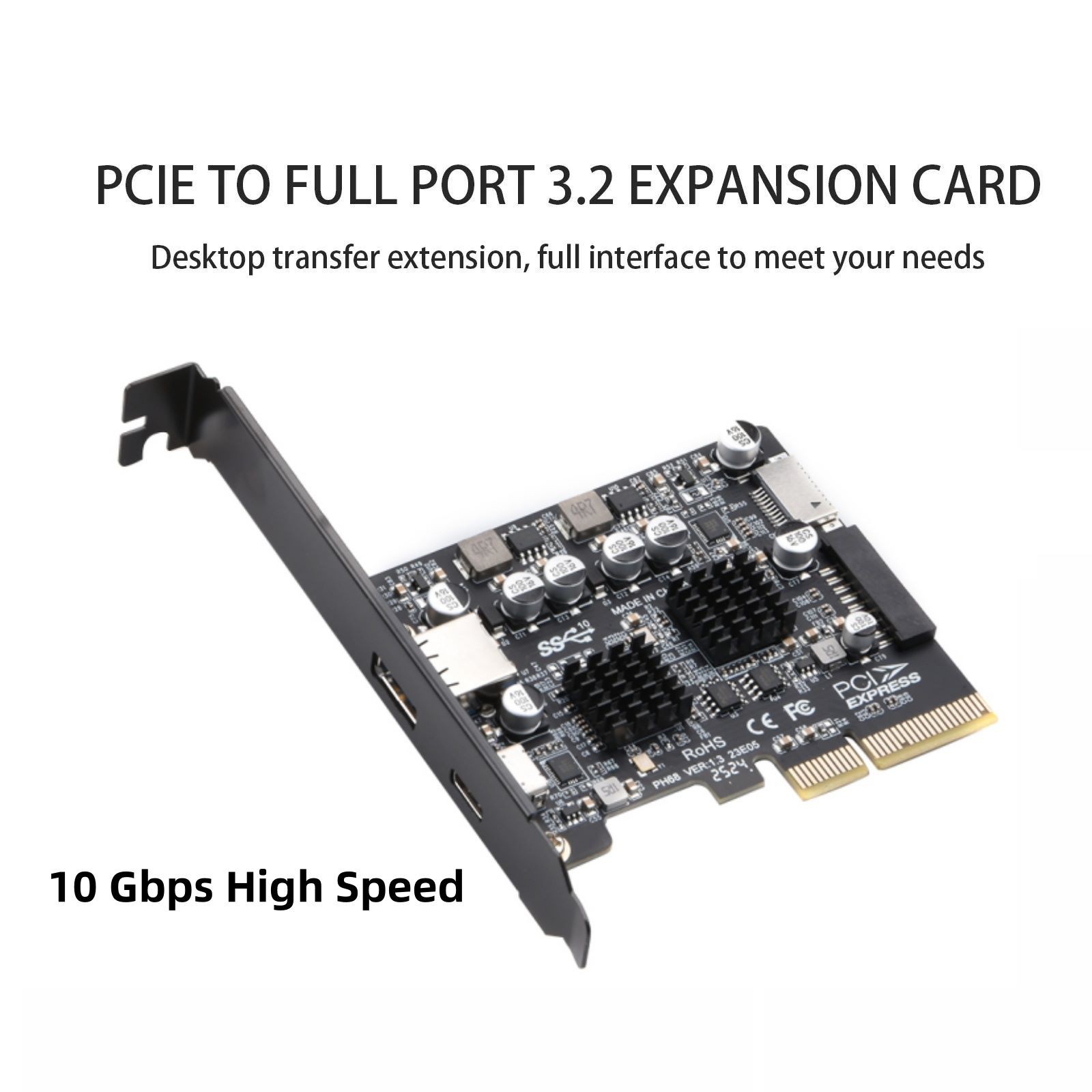 PCI-E X4/X8/X16 USB 3.2 Gen2 Expansion Card Compatible USB1.1 2.0 3.0 3.1 3.2