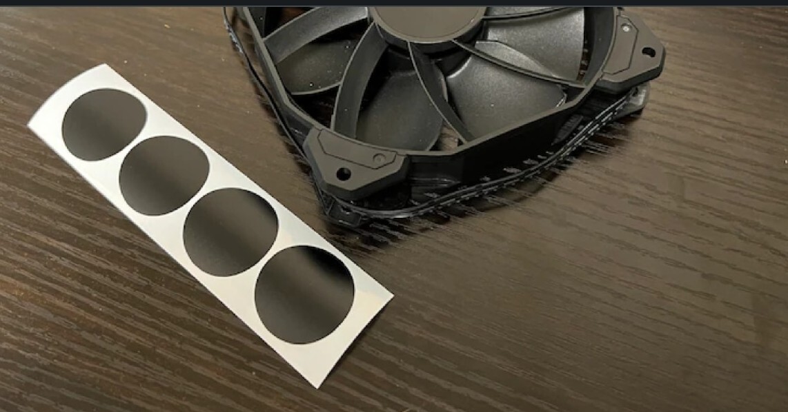 120mm 140mm Fan logo Blackout stickers.