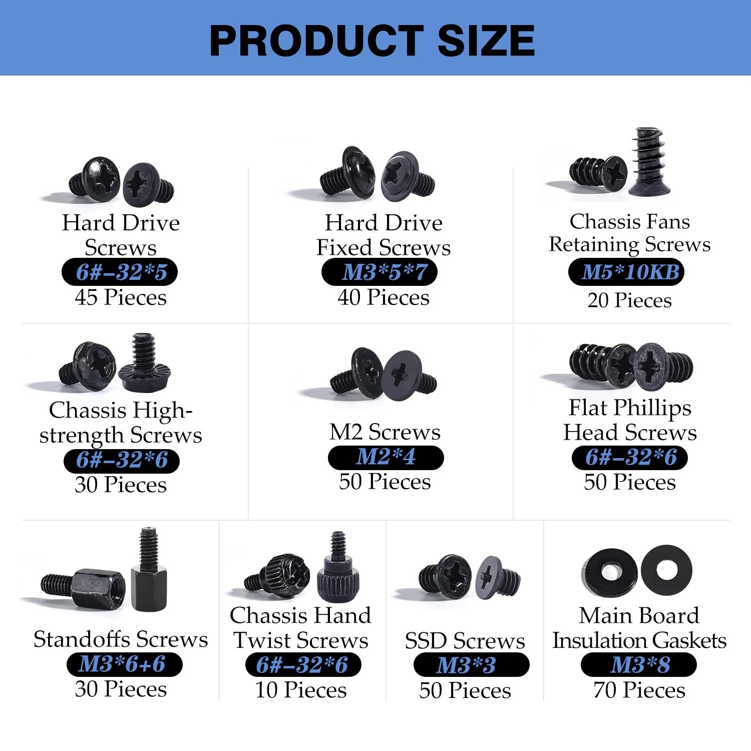 Comprehensive 400PCS Computer Screws for Universal Motherboards & Components