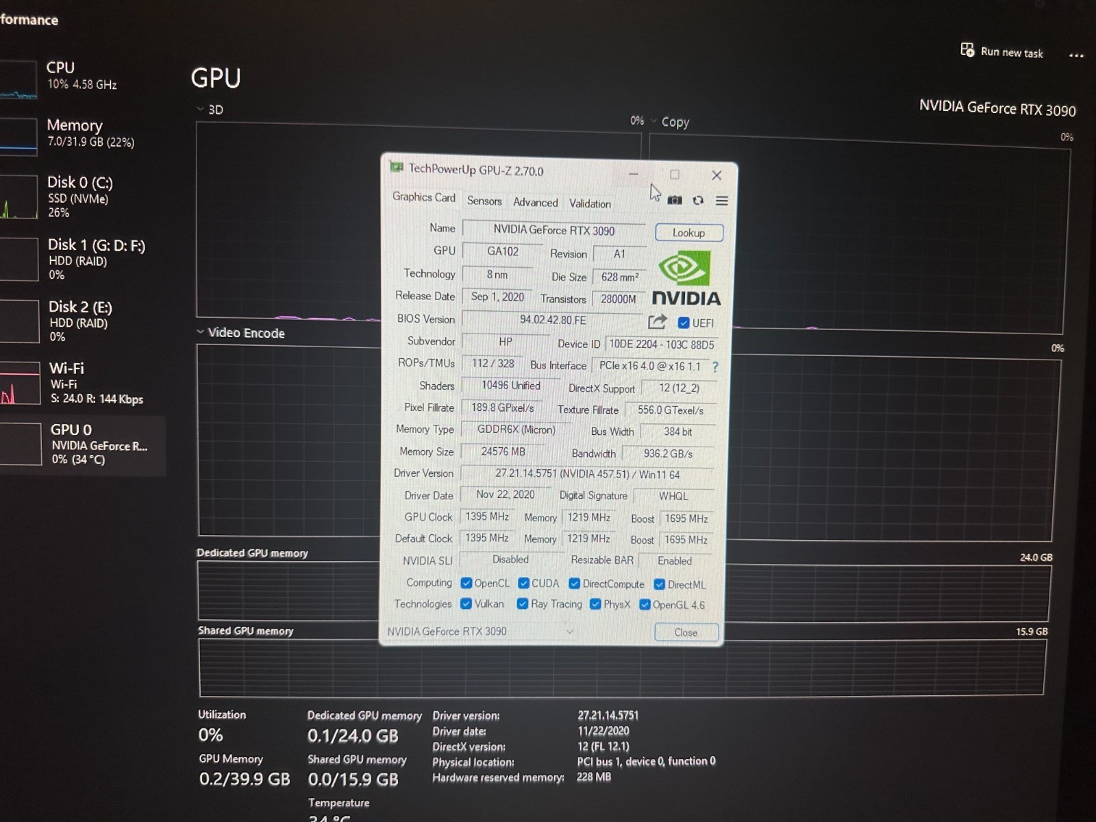 HP OMEN NVIDIA RTX 3090 24GB GDDR6X Graphics Card