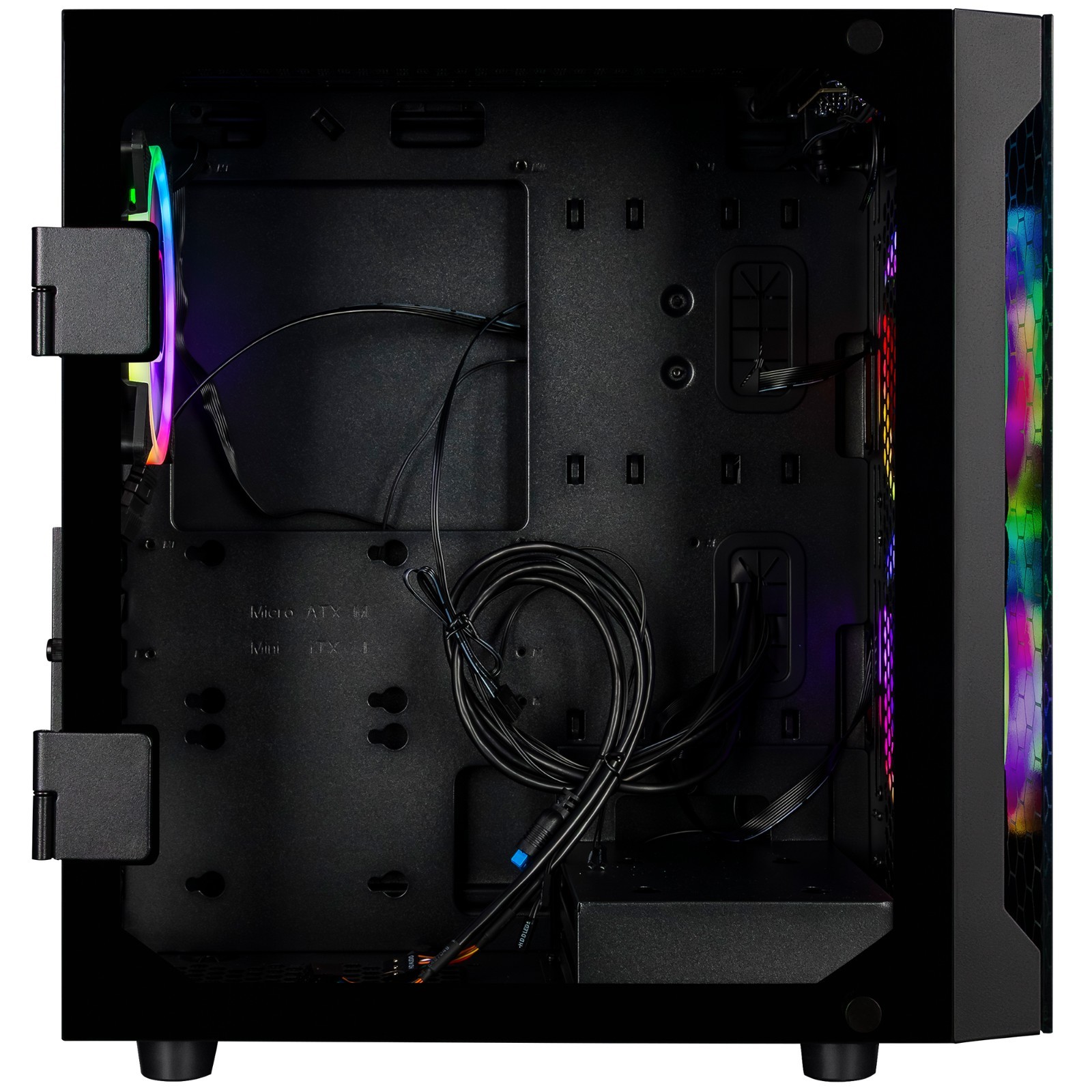 CLX Spear Micro Tower Black, Tempered Glass, Includes 3 RGB Fans, no PSU, MATX