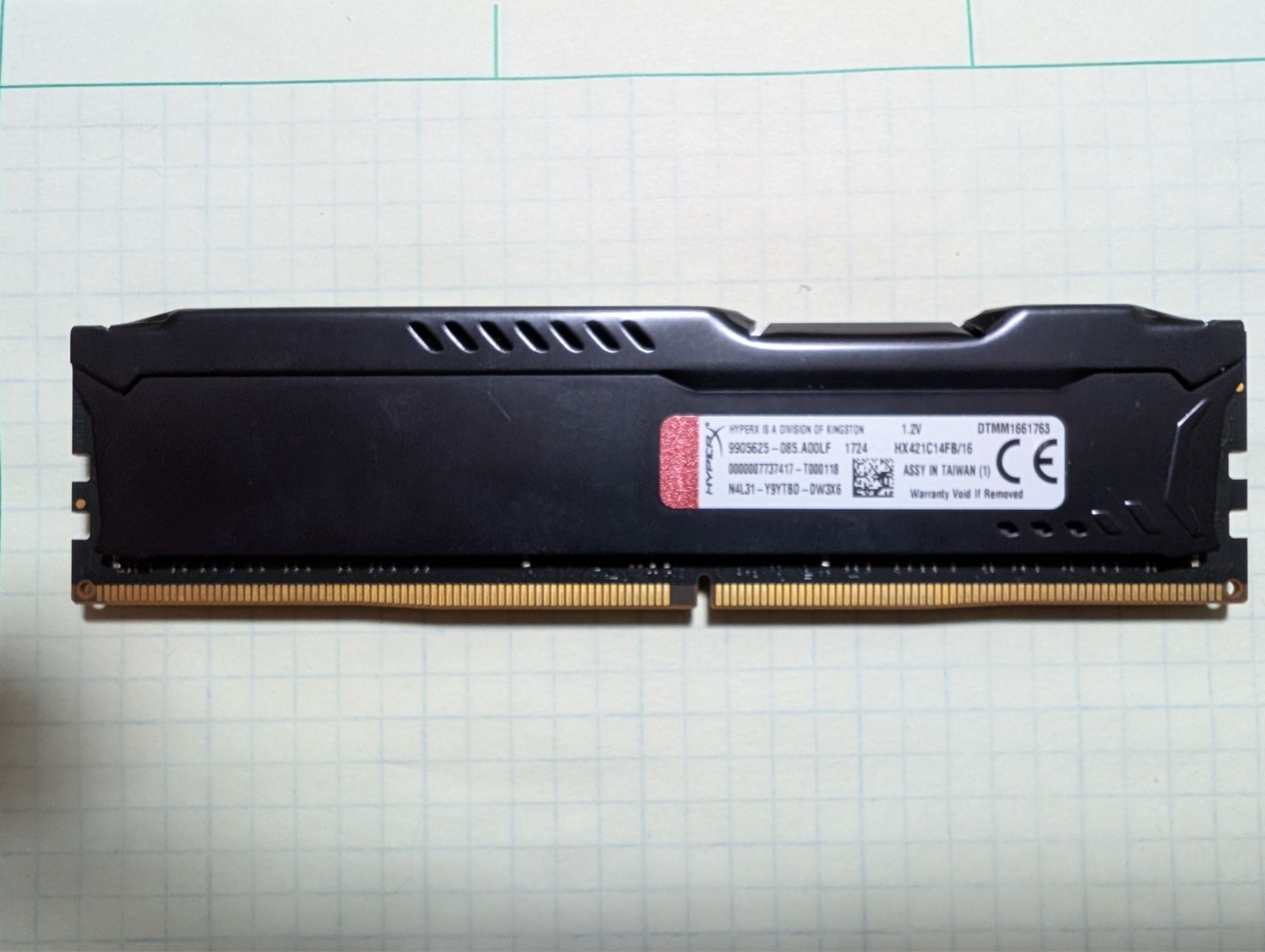 KINGSTON 16 GB DDR4 Desktop DRAM Module – DDR4-2133 (PC4-17000) – HX421C14FB/16