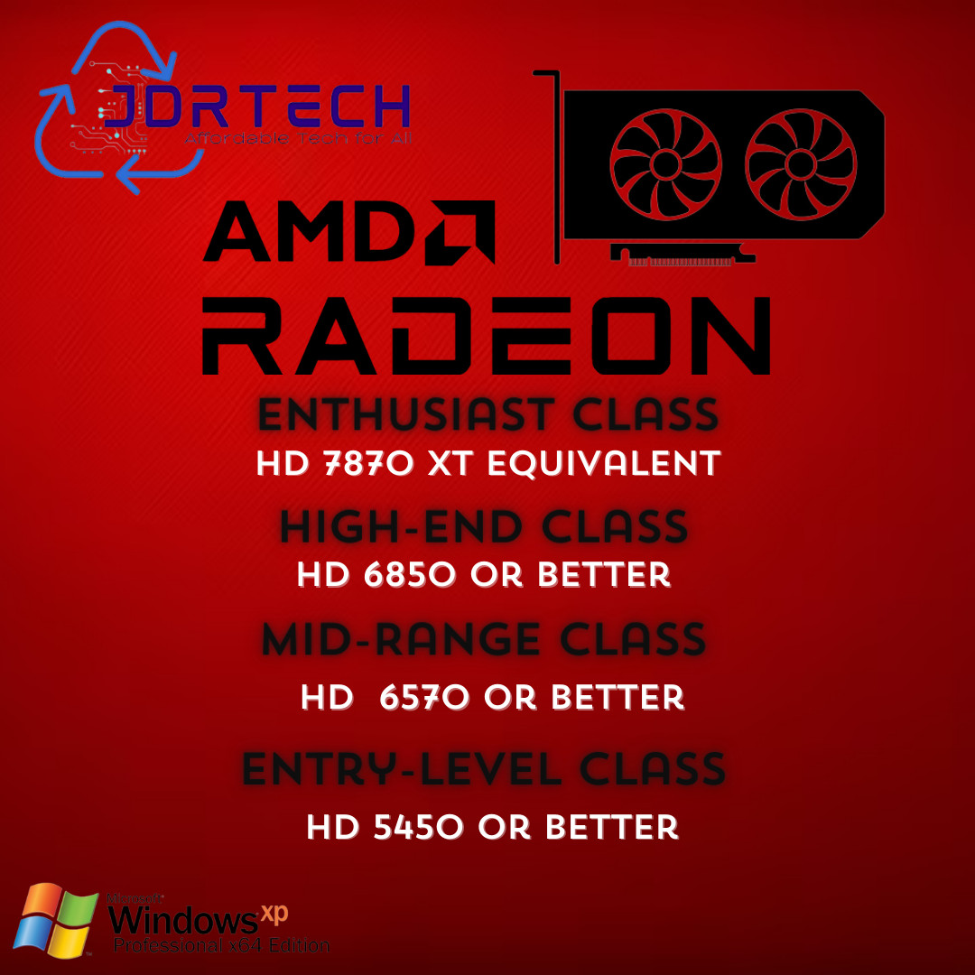 Upgrade Listing for JDRTECH Orders with Windows XP Systems Modern Case PCs