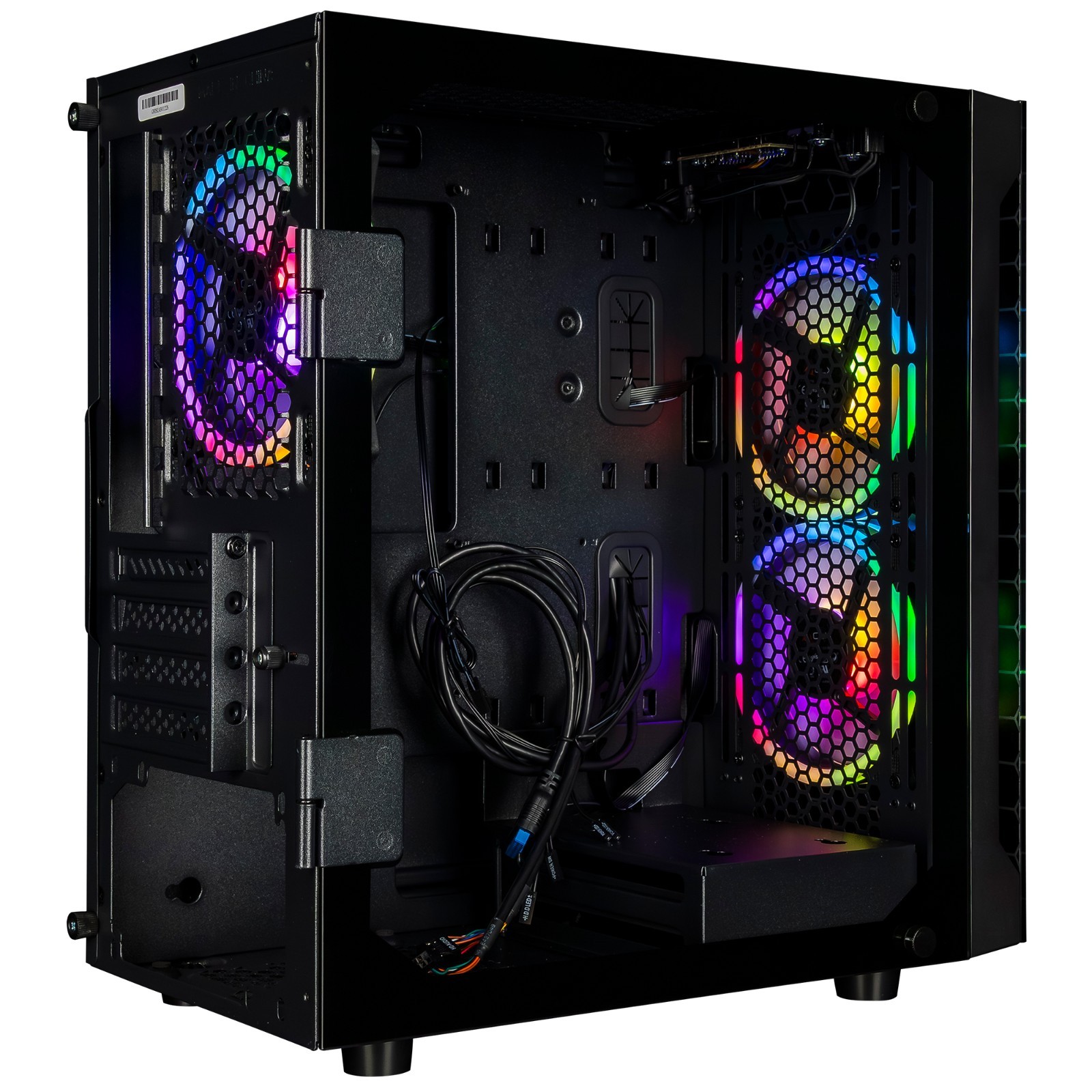 CLX Spear Micro Tower Black, Tempered Glass, Includes 3 RGB Fans, no PSU, MATX