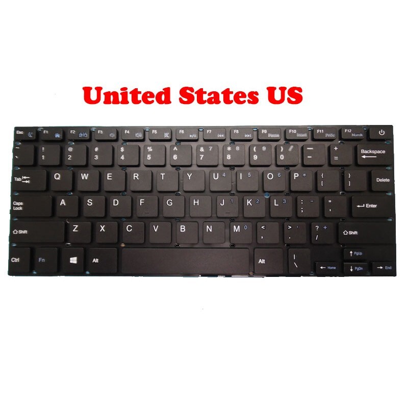 Laptop Keyboard For Thomson NEO14-32WC United States US Black Without Frame