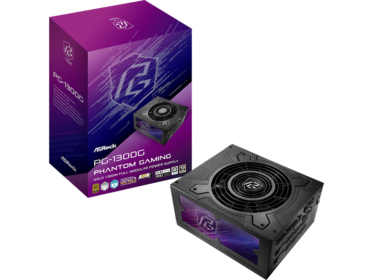 ASRock 1300W ATX3.1 & PCIe5.1 80 PLUS GOLD Certified Full Modular Power Supply