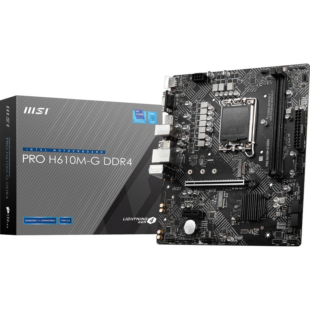 MSI PROH610MGD4 H610M-G DDR4 Desktop Motherboard – Intel H610 Chipset