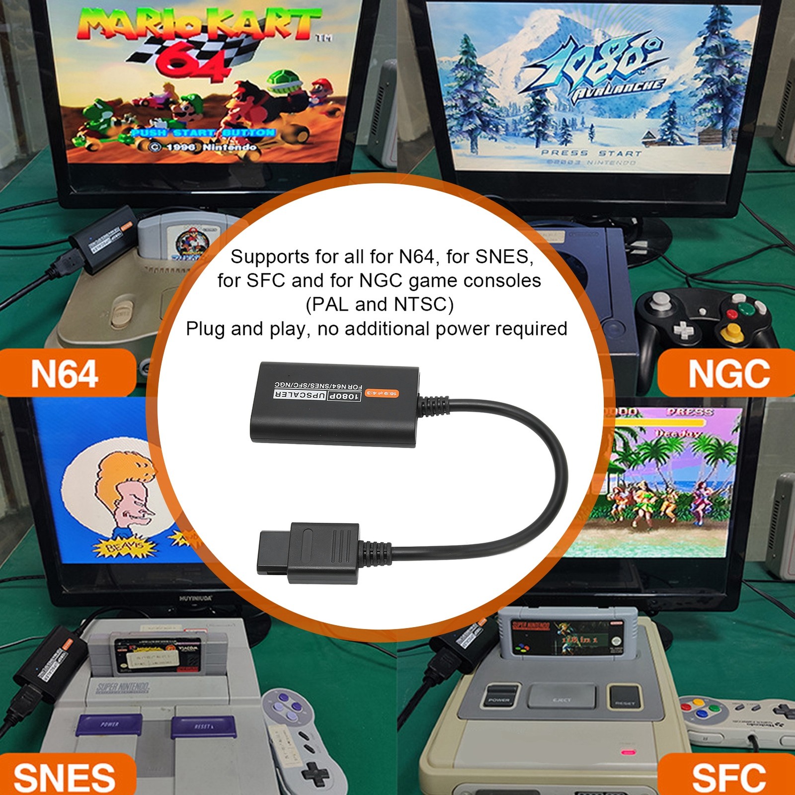 HD Multimedia Interface Converter 16:9 4:3 Multifunctional Video Game Conso SKWD
