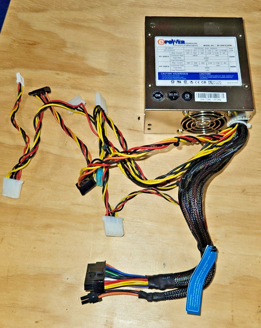Epower Technology PSU XMICRO EP-350FX 350W power supply dual fan computer