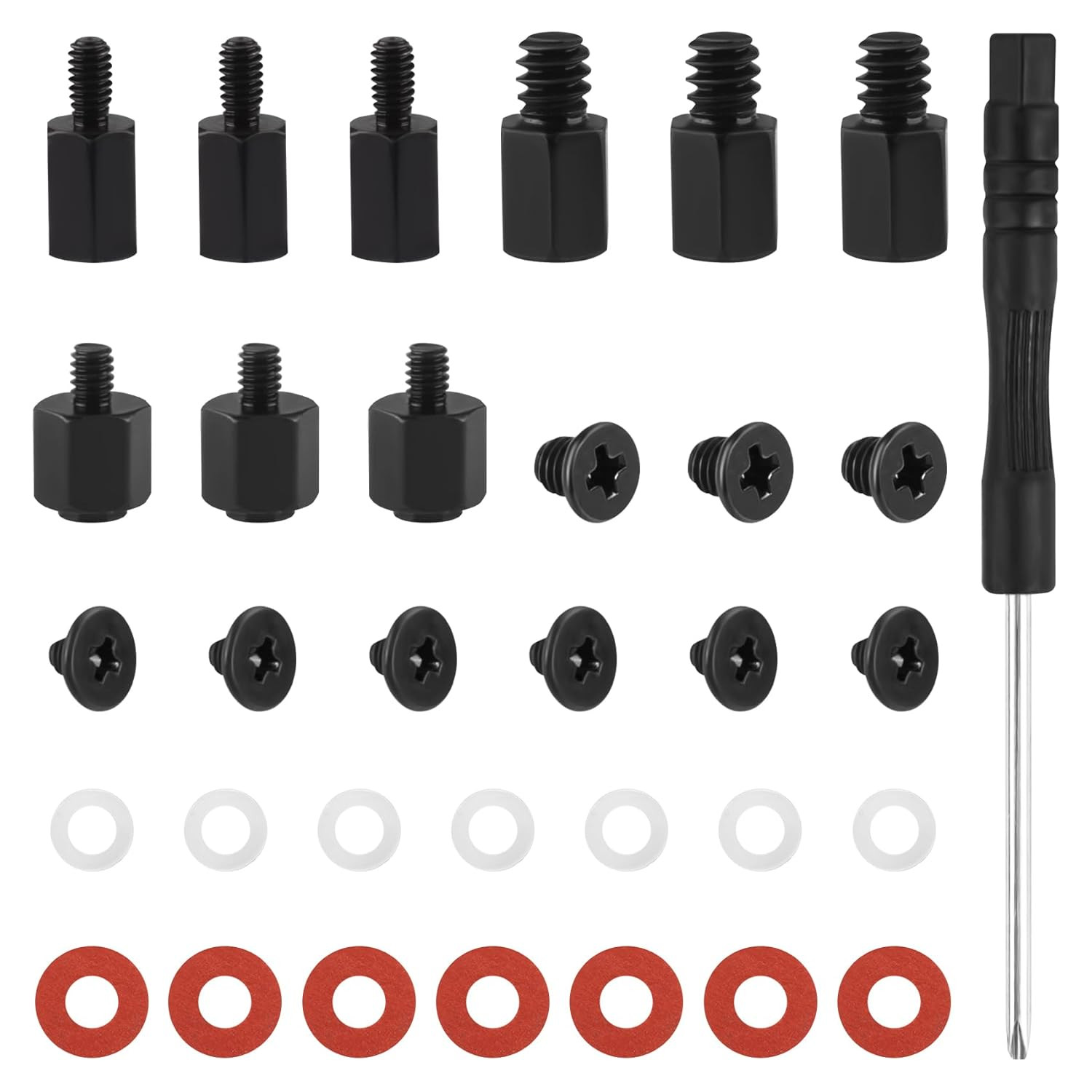 30PCS M.2 SSD Mounting Screws Kit, Nvme Screw Standoff Set with Insulating