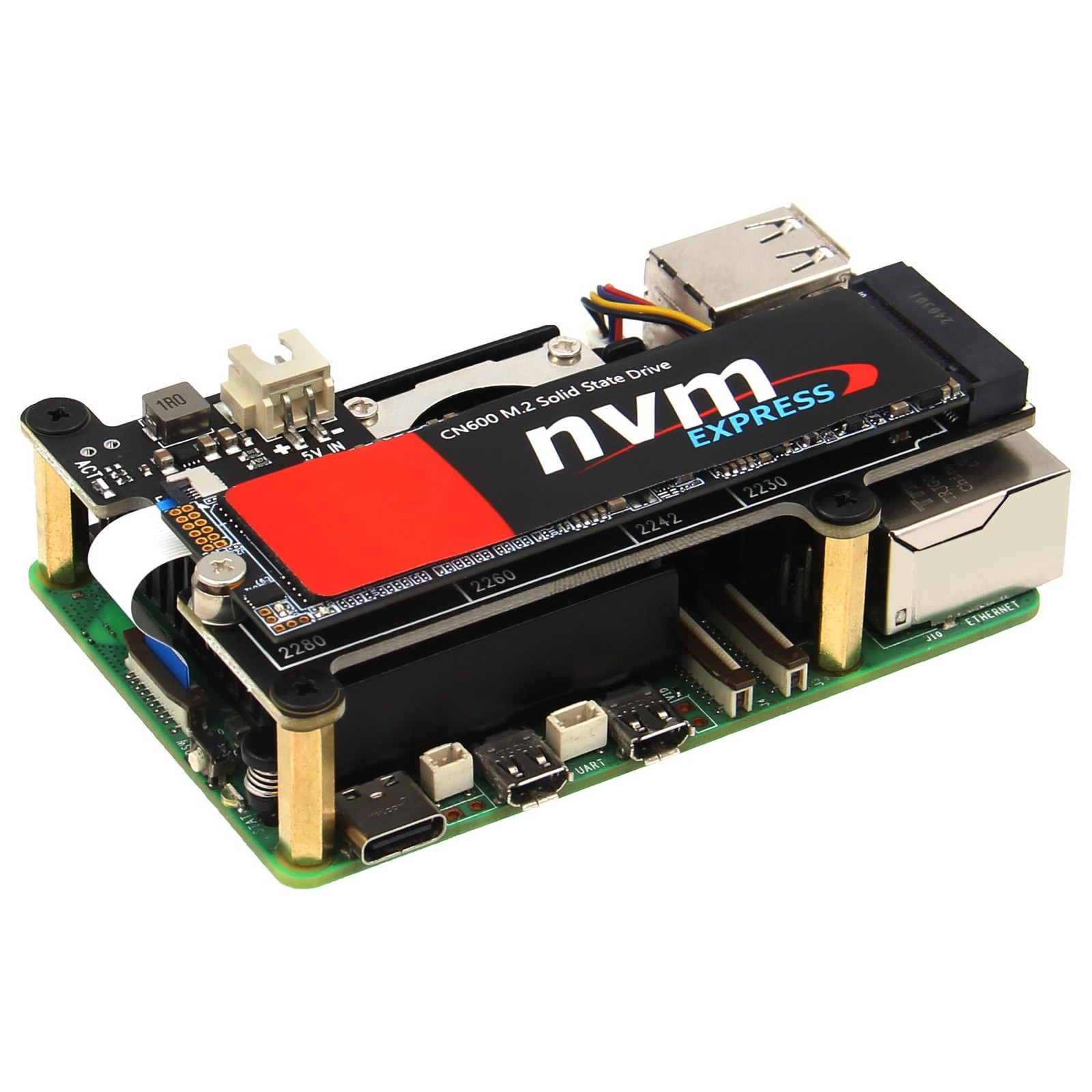 X1001 PCIe to M.2 HAT Key-M NVMe SSD PIP PCIe Peripheral Board for Raspberry …