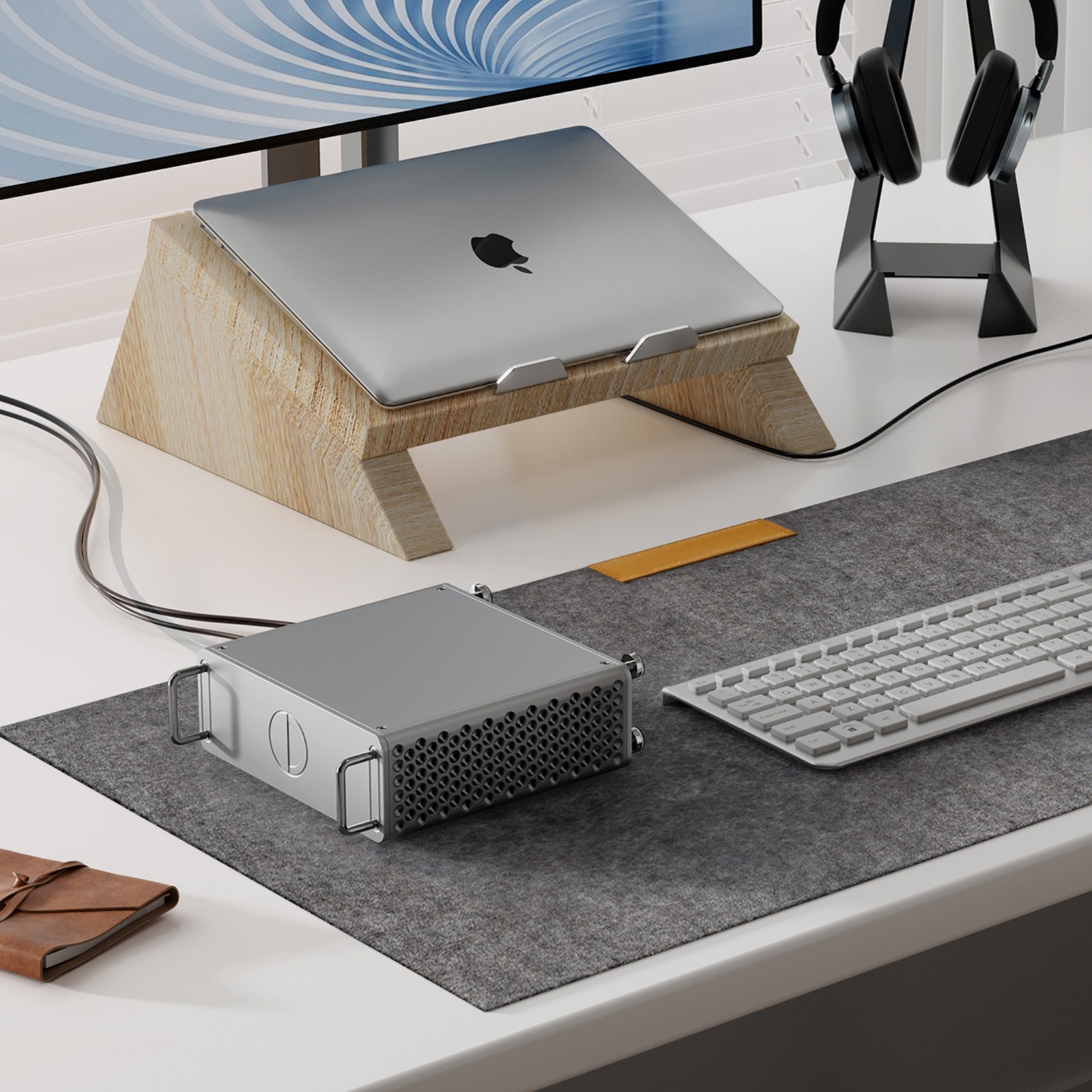Ulanzi QT01 Aluminum Alloy Case for Mac Mini M4 M4 Pro Desktop Tower