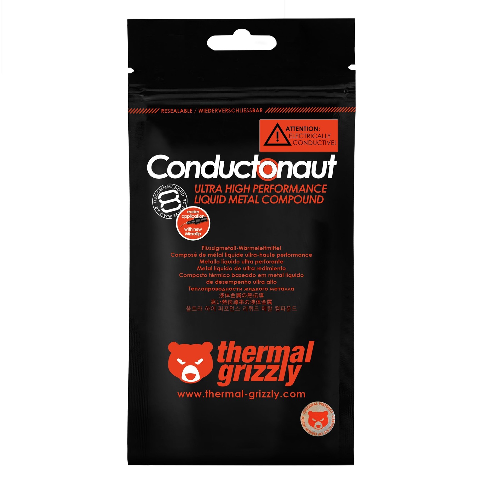 Thermal Grizzly Liquid Metal Thermal Paste – Conductonaut 1 Gram – Made in Ge…