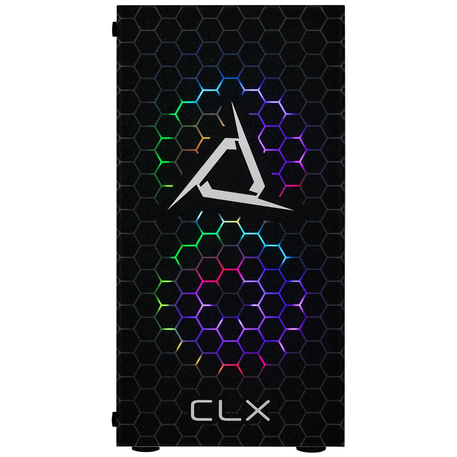 CLX Spear Micro Tower Black, Tempered Glass, Includes 3 RGB Fans, no PSU, MATX
