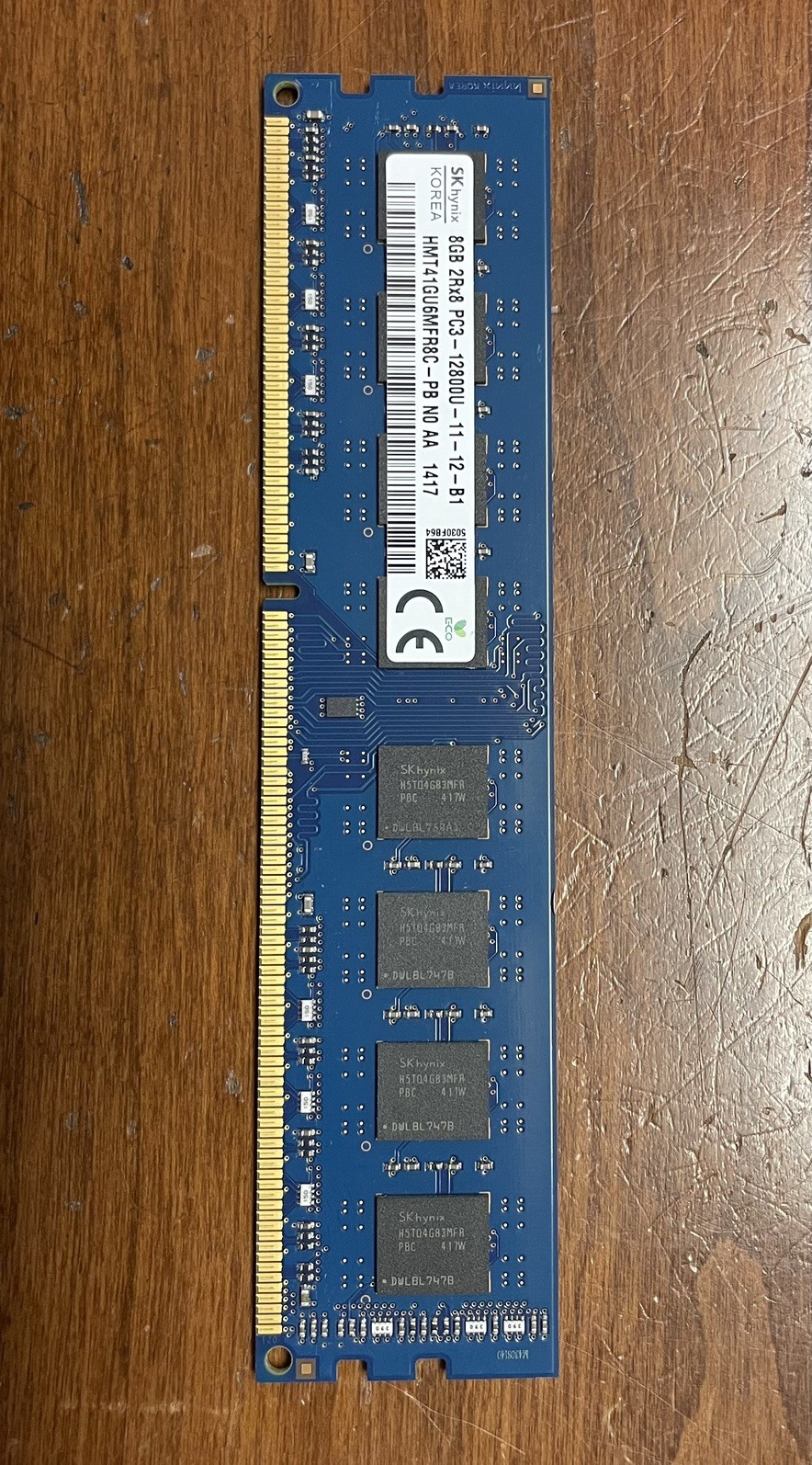SK Hynix 8GB 2Rx8 PC3-12800U-11-12-B1 Desktop Memory RAM – HMT41GU6MFR8C-PB